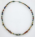 Beaded Necklace, Glass, amber, Frankish