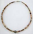 Beaded Necklace, Glass, amber, shell, glazed earthenware (faience), Frankish