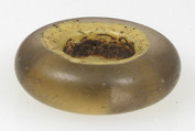 Bead, Glass with yellow interior, Frankish