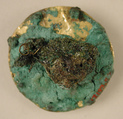 Disk Brooch, Copper alloy, coated with gold overlay, glass or stone, Frankish