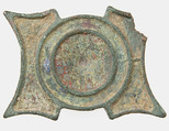 Buckle or Stud, Champlevé enamel, copper alloy, Roman
