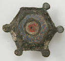 Hexagonal Pin, Champlevé enamel, bronze, Roman