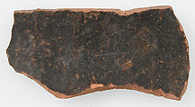 Ostrakon, Pottery fragment with ink inscription, Coptic