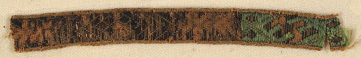 Fragment of Ribbon, ? with silver gilt thread, Italian