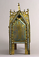 Chasse with the Life of Christ, Copper (plaques): engraved, stamped, and gilt; (appliqués): repossé, engraved, chased, scraped, and gilt; champlevé enamel: dark and medium blue, turquoise, light green, red, and white; glass cabochons; wood core., French