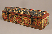 Painted Box for Game Pieces, Wood, polychromy and metal mounts, German