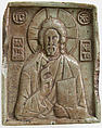 Icon with Christ Pantokrator, Steatite, green, Byzantine