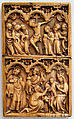 Writing Tablet with Crucifixion and the Adoration of the Magi, Ivory, East French or Rhenish