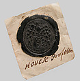Seal Impression, Coat of Arms, Black wax mounted on paper, Netherlandish or South Lowlands (?)