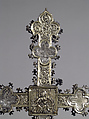 Processional Cross, Silver-gilt, with traces of enamel on walnut core, Spanish