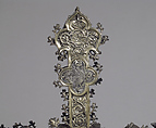 Processional Cross, Silver-gilt, with traces of enamel on walnut core, Spanish