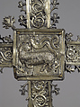 Processional Cross, Silver-gilt, with traces of enamel on walnut core, Spanish