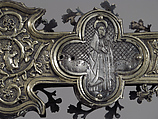 Processional Cross, Silver-gilt, with traces of enamel on walnut core, Spanish