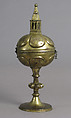Ciborium, Copper-gilt with glass insets, German