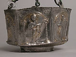 Censer with Six Holy Figures, Silver, partly gilded, Byzantine