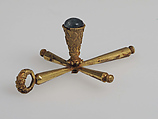 Pendant in the form of a Latin Cross, Gold, emeralds, Byzantine style