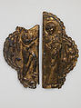 Morse Fragment with the Virgin, Copper-gilt, glass, French