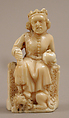 Chess Piece in the Form of a King, Walrus ivory, German