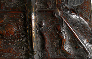 Coffret, Leather (Cuir bouilli), polychromy, silver gilt and enamel coat of arms, gilt copper alloy mounts on wood core, French (?)