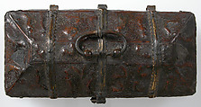 Coffret, Leather (Cuir bouilli), polychromy, silver gilt and enamel coat of arms, gilt copper alloy mounts on wood core, French (?)