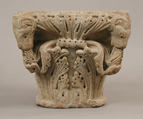Capital, Marble (Naxian marble from island of Naxos (Greece), hardstone and lead inlay, South Italian