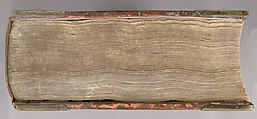 Bible, Binding: leather (stamped & tooled) with engraved brass fittings, ink printed on paper, 1st folio hand colored in tempera, metal leaf, and shell gold, German