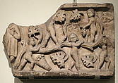 Fragment of a Sarcophagus with Putti in a Grapevine, Marble, Roman