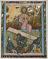 Manuscript Leaf with the Resurrection, from a Psalter, Tempera, ink, gold, and silver on parchment, German