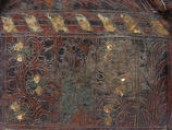 Coffret, Leather, (stamped and tooled) with polychromy, metal fittings, French
