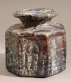 Octagonal Bottle, Moulded glass, Byzantine