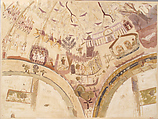 Facsimile of the Dome Painting of the Chapel of Exodus, Bagawat Necropolis, Kharga Oasis, Charles K. Wilkinson, Tempera on paper, Coptic