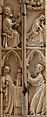 Folding Shrine with Virgin and Child, Elephant ivory with metal mounts, French