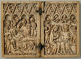 Diptych with Dormition and Coronation of the Virgin, Ivory with metal mounts, French or South Netherlandish