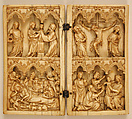 Diptych with Scenes from the Life of Christ, Elephant ivory with metal mounts, French