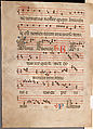 Manuscript Leaf with a female saint (possibly Dorothy) in an Initial G, from a Gradual, Attributed to the Illustratore (active 1330–1374), Tempera, ink, and gold on parchment, Italian