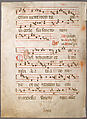 Manuscript Leaf, from a Gradual, Tempera, ink, and gold on parchment, Italian