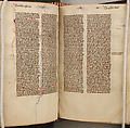 Bible, Tempera, ink, and metal leaf on parchment; leather binding, French