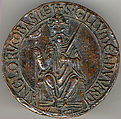 Seal with Seated Figure of Edward The Confessor (d. 1066), Copper alloy, British