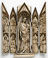 Folding Shrine, Elephant ivory with gilding and metal hinges, European (Medieval style)