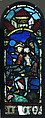 The Flight Into Egypt, Pot metal and colorless glass, vitreous paint, and silver stain, lead, French