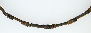 String of Beads, Earthenware, glazed (green and white faience), Coptic