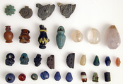 Beads and Amulets, Glass, faience, stone, bone, metal, and rock crystal, Coptic