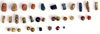 Beads and Amulets, Glass, faience, stone, bone, metal, and rock crystal, Coptic