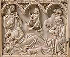 Diptych, Elephant ivory with metal mounts, French