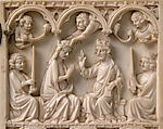 Diptych, Elephant ivory with metal mounts, French