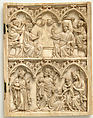 Right Wing of a Diptych with Coronation of the Virgin and Adoration of the Magi, Ivory  with metal mounts, French