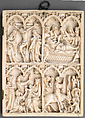 Right Wing of a Diptych, Elephant ivory with metal mounts, French
