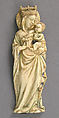 Plaque with the Virgin and Child, Elephant ivory, traces of paint & gilding, French