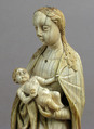 Virgin and Child, Elephant ivory modern copper-gilt crown, French