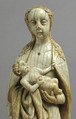 Virgin and Child, Elephant ivory modern copper-gilt crown, French